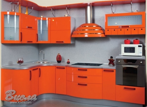 Кухни с гнутыми фасадами оранжевая акрил купить по лучшим ценам