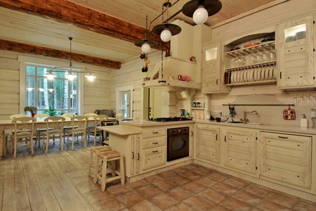 Белая кухня Шале из натурального дерева купить по лучшим ценам