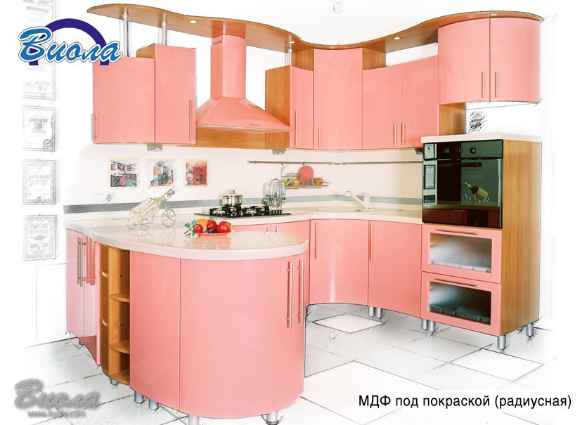 радиусная кухня из крашенного МДФ в Днепропетровске