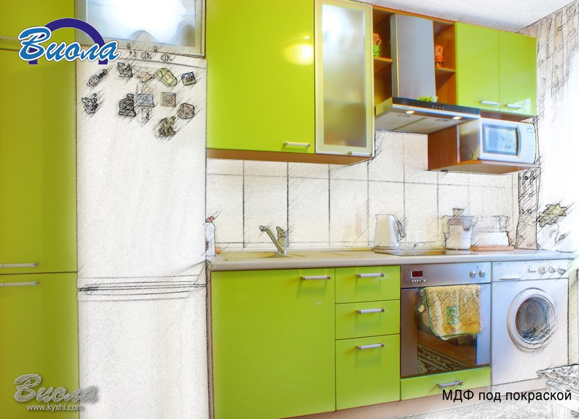 кухня из МДФ под покраской