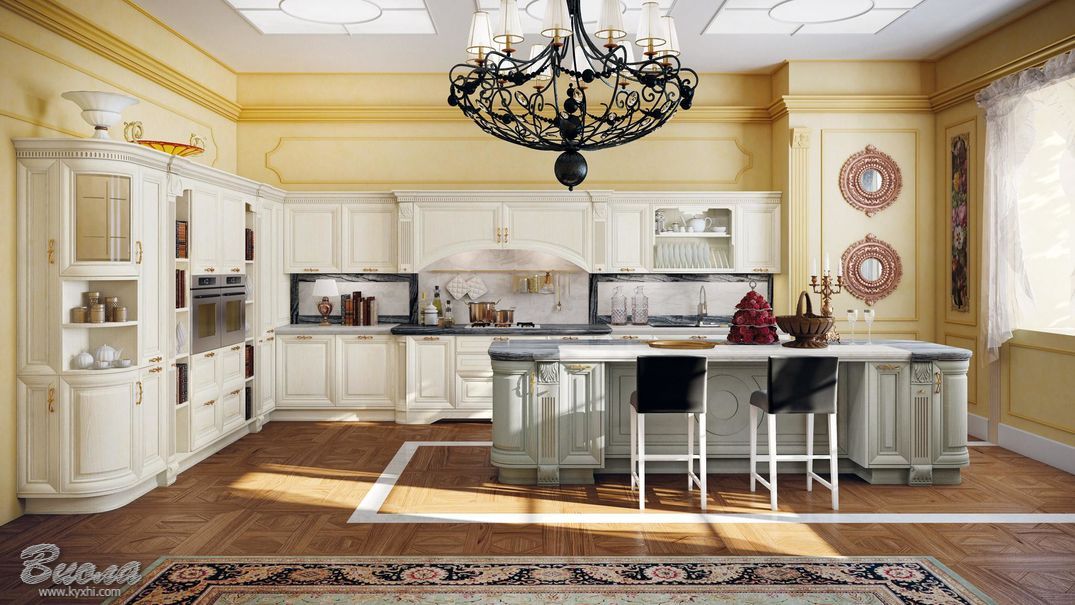 Фото красивых кухонь стиль классика купить по лучшим ценам