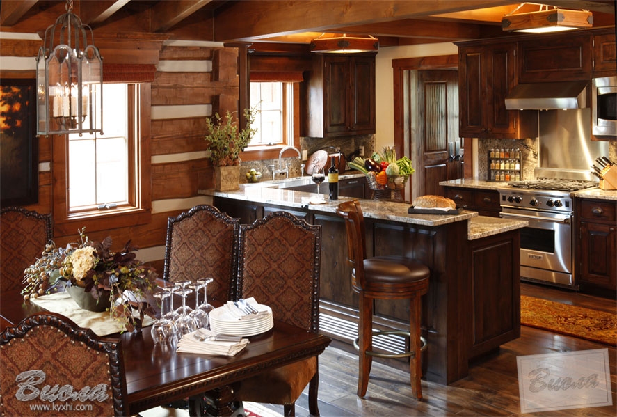Красивая деревянная кухня в стиле Шале купить по лучшим ценам