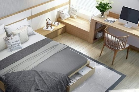 Деревянная двуспальная кровать с ящиком для белья купить по лучшим ценам