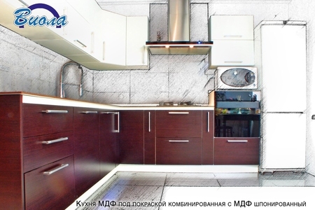Кухня шпонований МДФ - рівні лінії купить по лучшим ценам