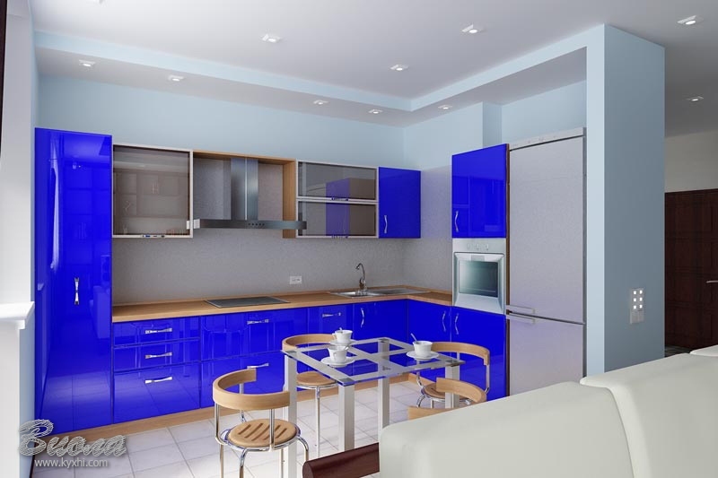 Кухня в стиле Модерн в синем цвете купить по лучшим ценам